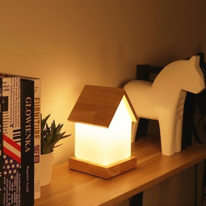 LED Wooden Small House Kids and Baby Lamp-Lighom