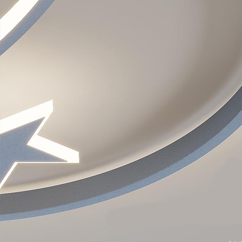 Circle Star Shaped Flush Mount Baby Kids Ceiling Fans with Lights and Remote-Lighom