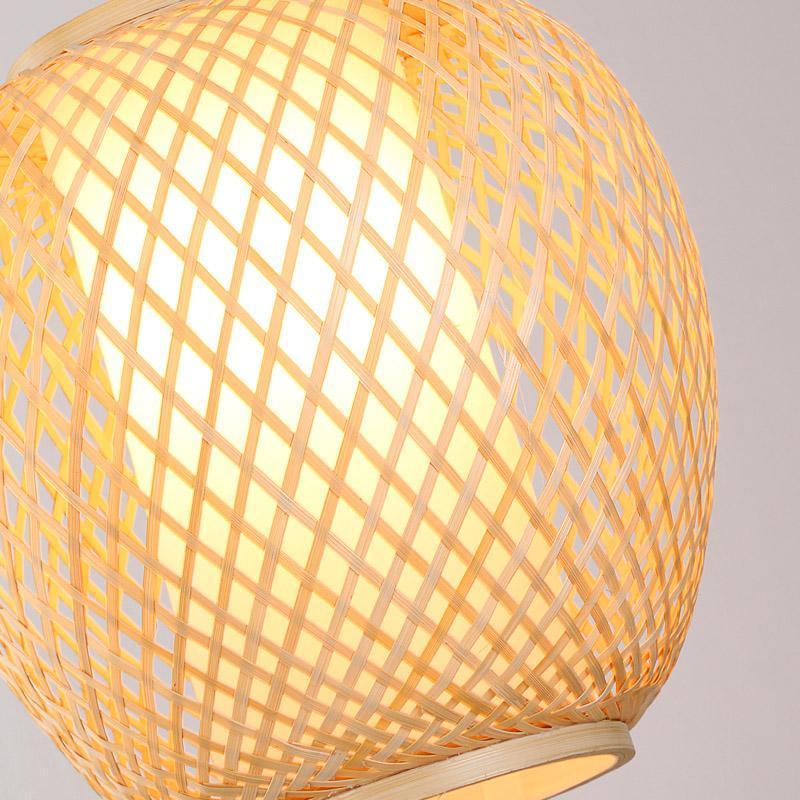 Farmhouse Curvy Oval Bamboo Dome Pendant
