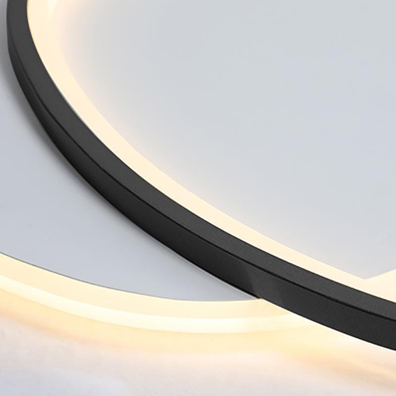 White Black Circle Iron Acrylic Flush Mount Light