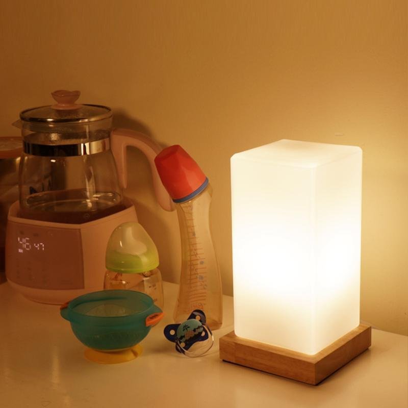 Cube Wooden Battery Operated LED Accent Kids Lamp-Lighom