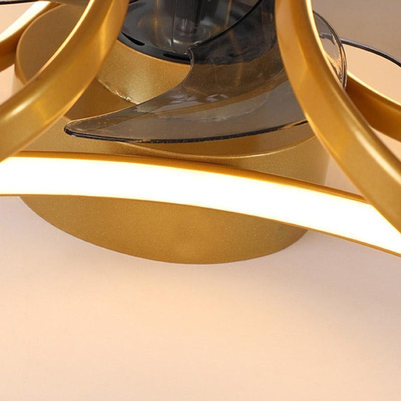 Flower LED Modern Flush Mount Ceiling Fan Lights with Remote Control-Lighom