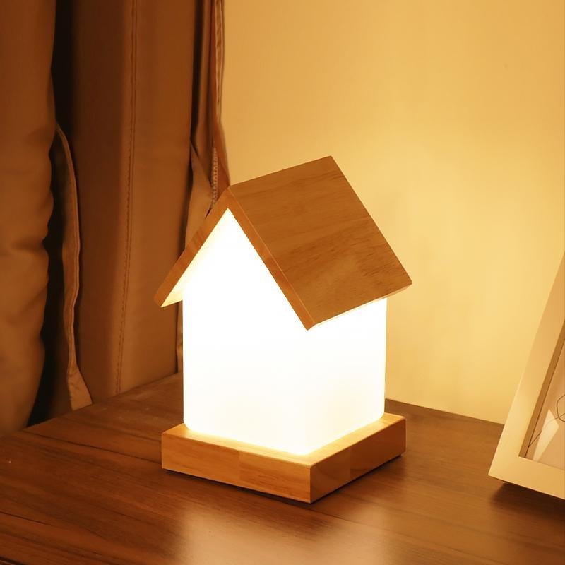 LED Wooden Small House Kids and Baby Lamp-Lighom