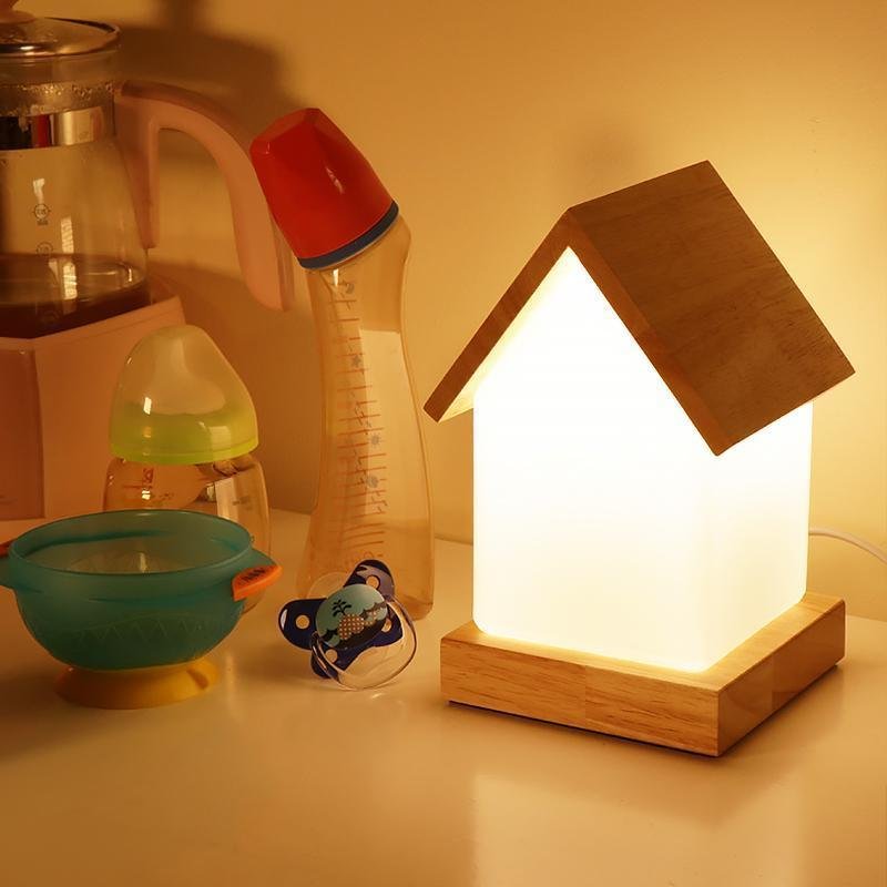 LED Wooden Small House Kids and Baby Lamp-Lighom