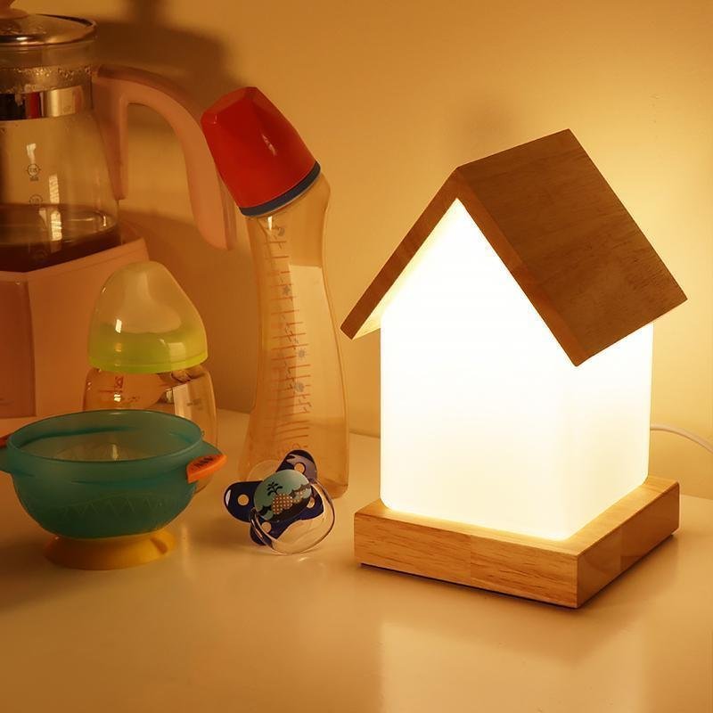 LED Wooden Small House Kids and Baby Lamp-Lighom