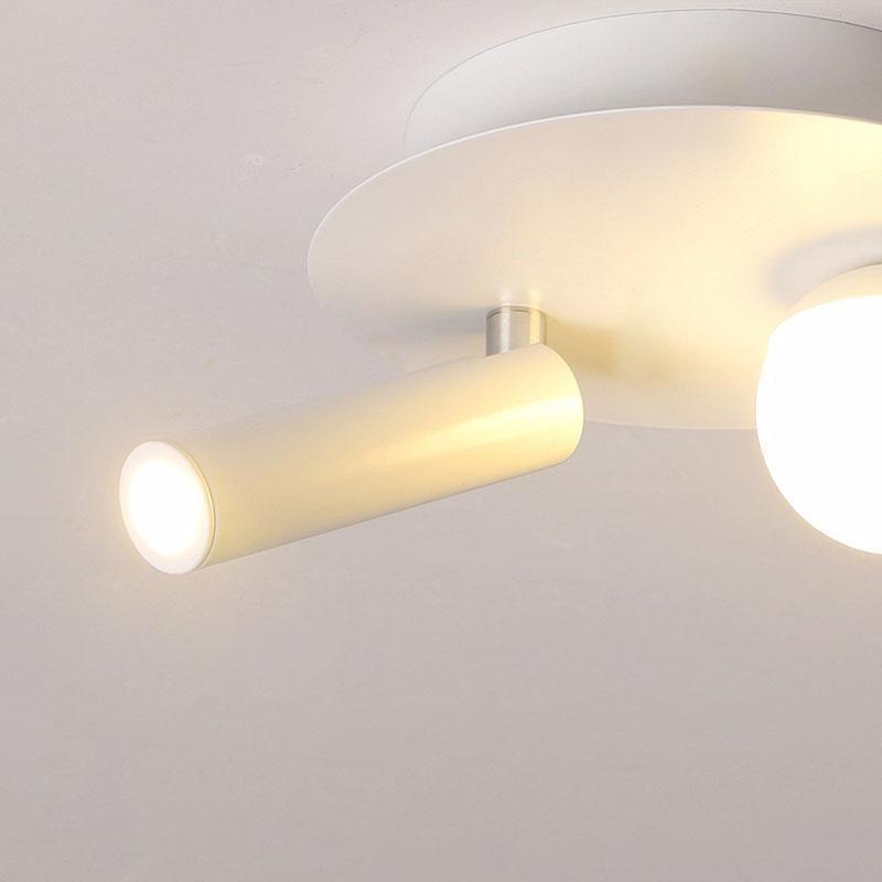 8'' Round Small Flush Mount Light with LED Bulb and Spotlight-Lighom