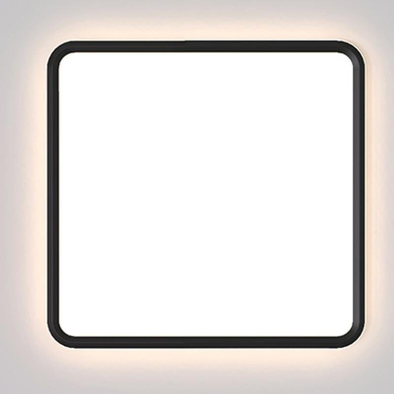 30" Modern Square Black Frame LED Dimmable Flush Mount Light