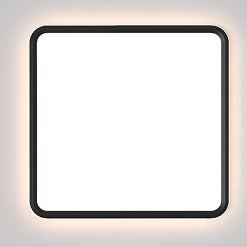 30" Modern Square Black Frame LED Dimmable Flush Mount Light