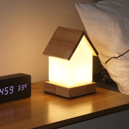 LED Wooden Small House Kids and Baby Lamp-Lighom