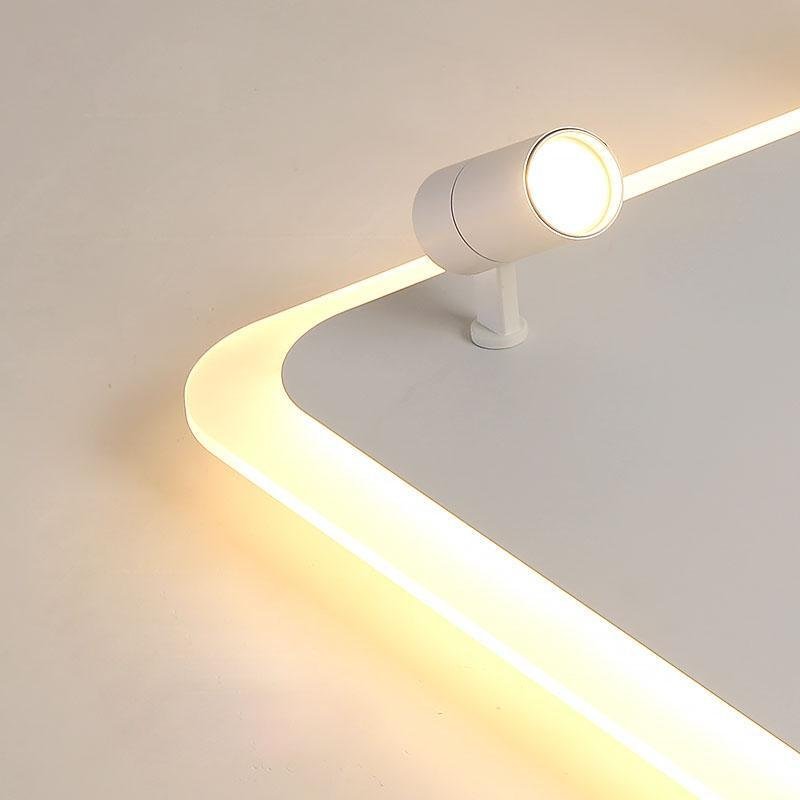 Rectangular Dimmable Adjustable Flush Mount Light