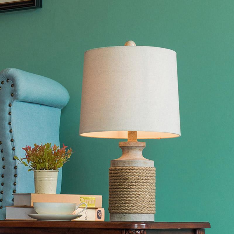 Gray rustic rust oatmeal table lamps — Remote Control