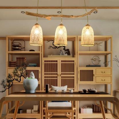 Tiny Delicate Wood Decorative Chandelier
