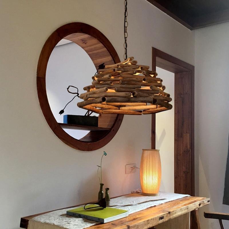 Handpicked Stick Wood Burlywood Pendant