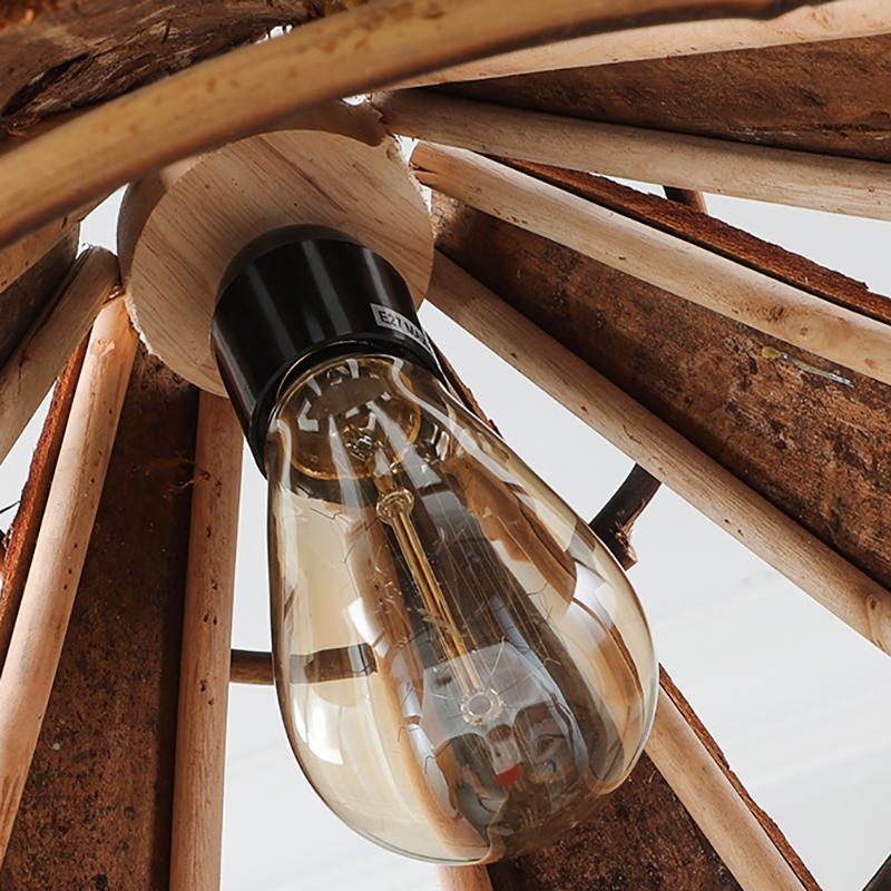 Cone Richly Colored Farmhouse Wood Pendant