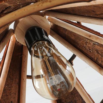 Cone Richly Colored Farmhouse Wood Pendant