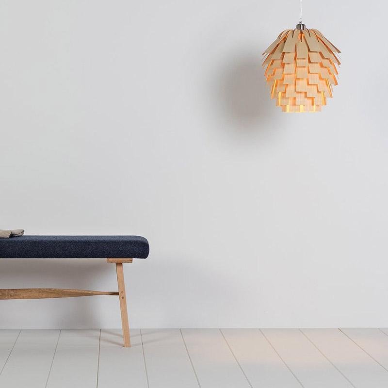 16" Artistic Artichoke Wood Rustic Pendant Light