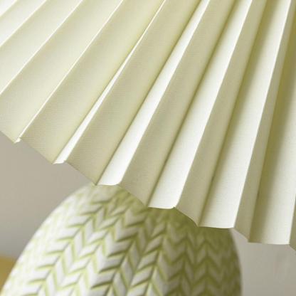 Vintage Tapered Pleated Linen Shade Ceramic 1-Light Table Lamp-Lighom