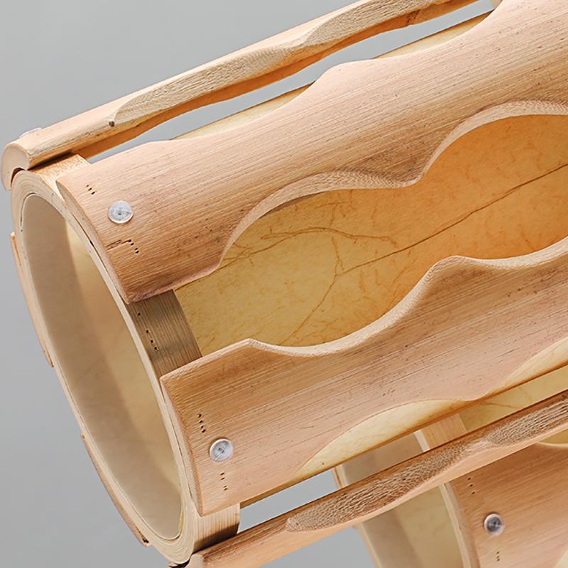 Well Constructed Bamboo Rustic Pendant Lighting With Squiggly Light Gaps-Lighom