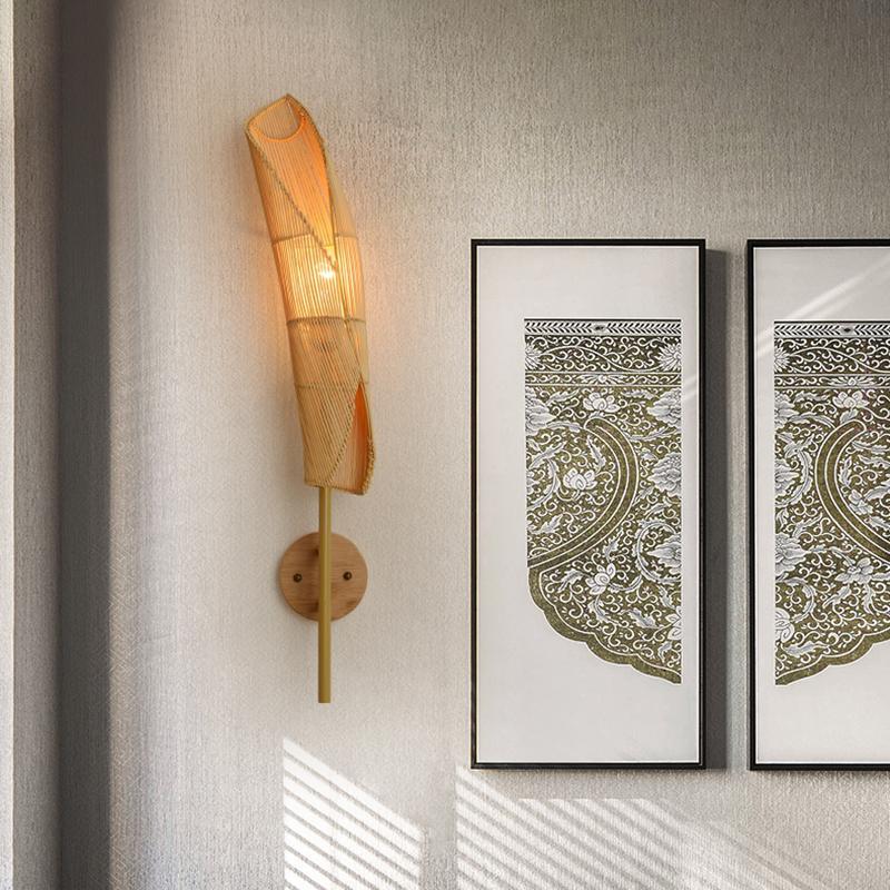 Freeform Organic Bamboo Wall Light