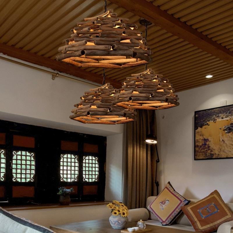Handpicked Stick Wood Burlywood Pendant