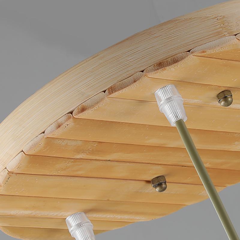Well Constructed Bamboo Rustic Pendant Lighting With Squiggly Light Gaps-Lighom