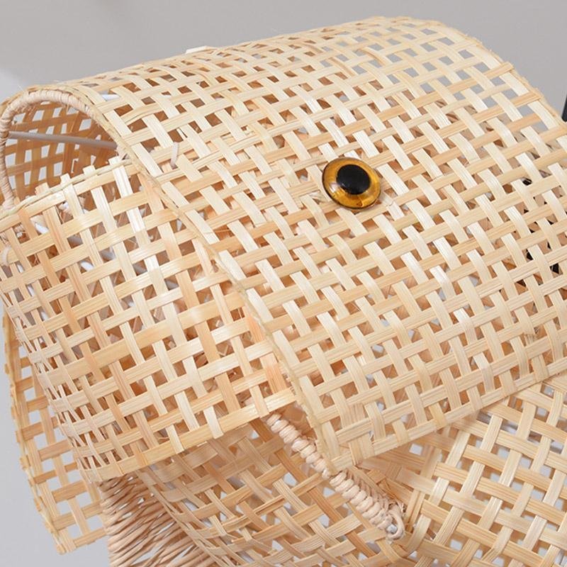 26" Farmhouse Fish-Shaped Bamboo Pendant