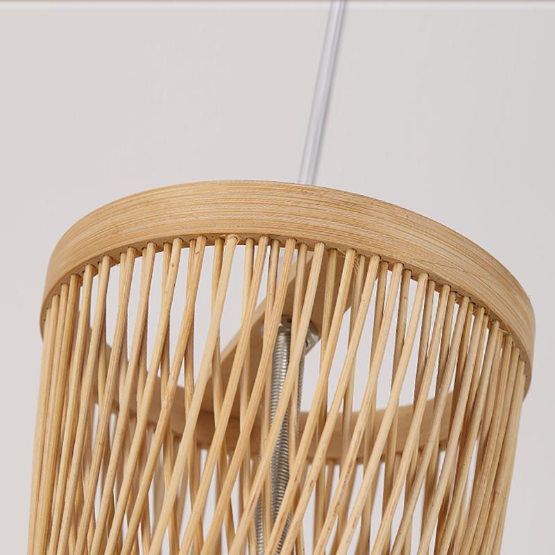 Cage-shaped Rustic Pendant Lighting Natural Bamboo Pendant Lighting Hanging-Lighom