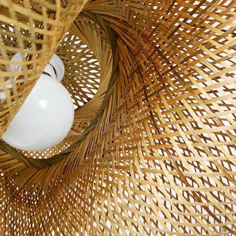 24" Modern Farmhouse Curved Bamboo Pendant