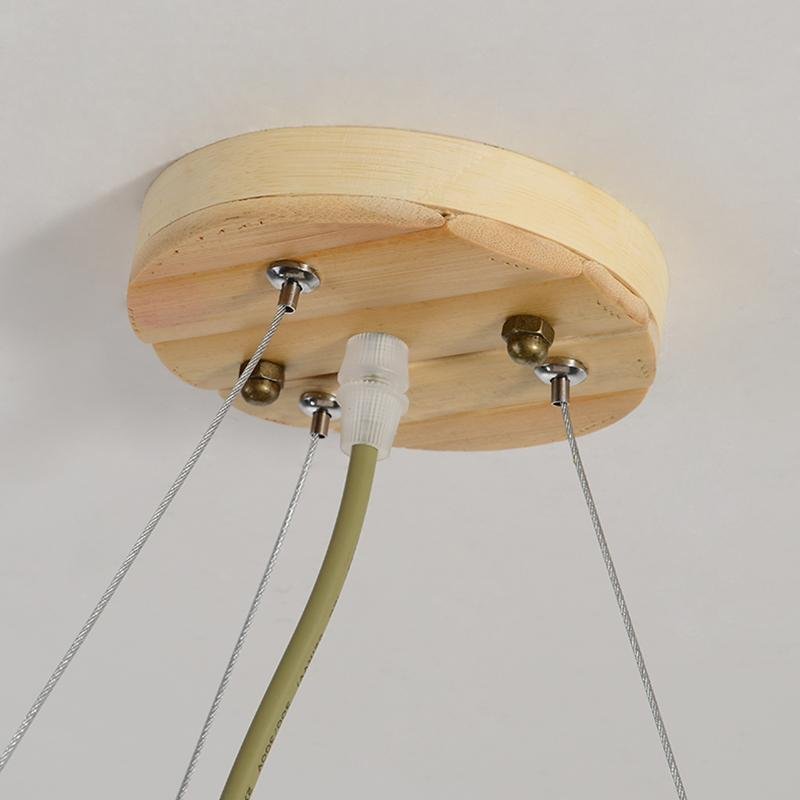 Multi-Layer Cylindrical Cage Decorative Bamboo Pendant Light