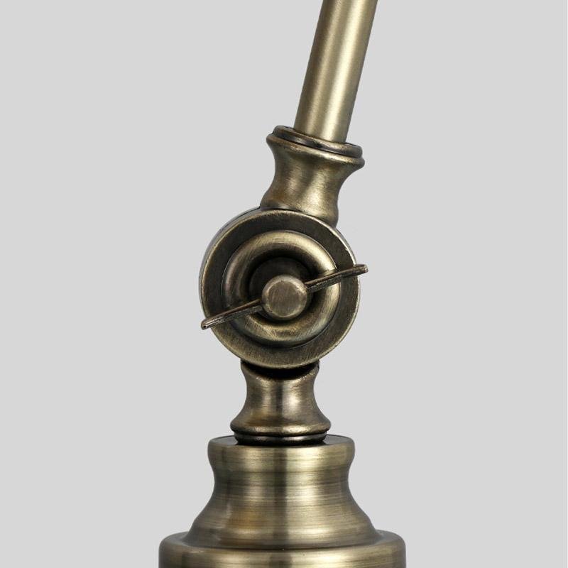 Industrial Empire-Style Metal Desk Lamp with Curved Arm and Adjustable Lighting-Lighom