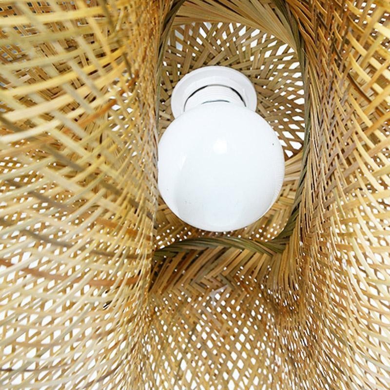 24" Modern Farmhouse Curved Bamboo Pendant