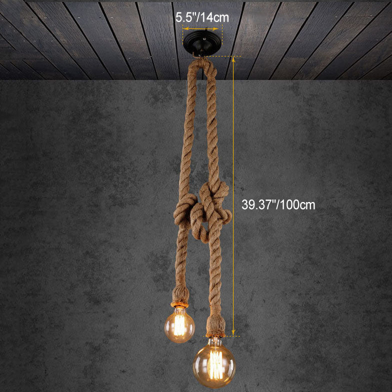 Industrial Hemp Rope Hanging Pendant Light