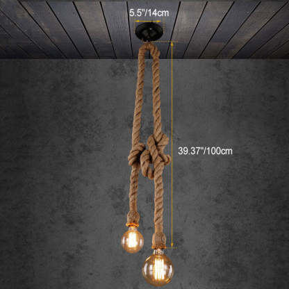 Industrial Hemp Rope Hanging Pendant Light
