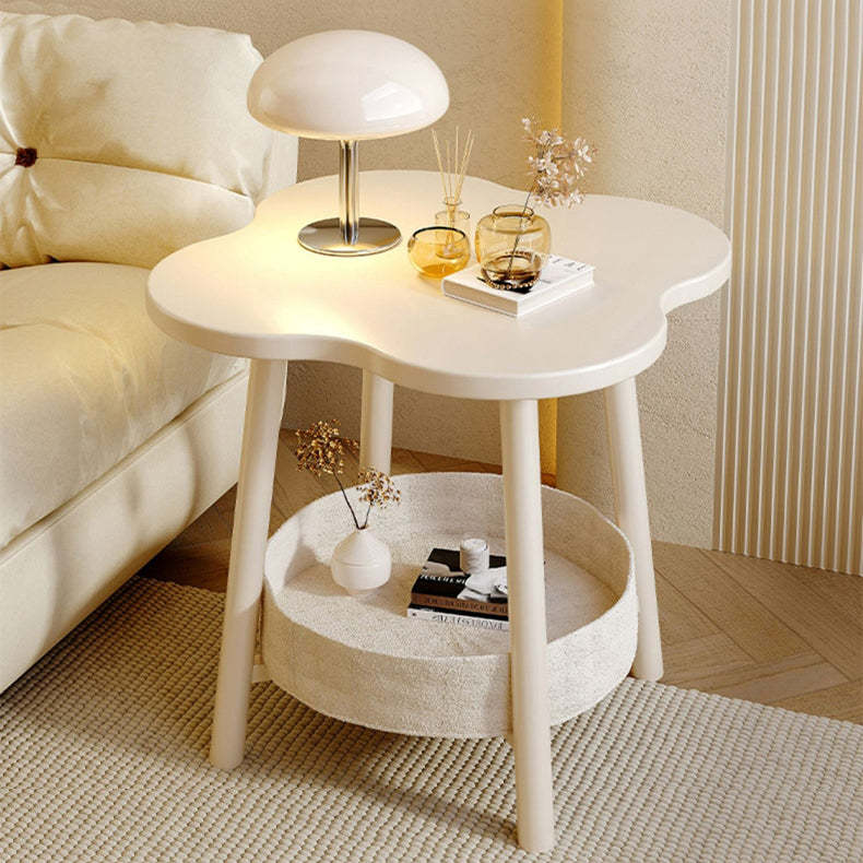 Minimalist Flower Steel End Table — White