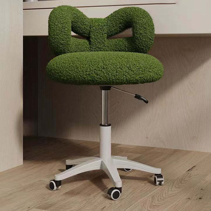 Round Bow Lambswool Steel Vanity Stool
