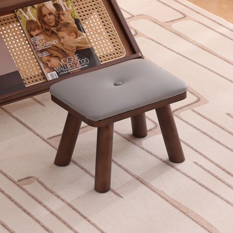 Minimalist PU Leather Solid Wood Chair