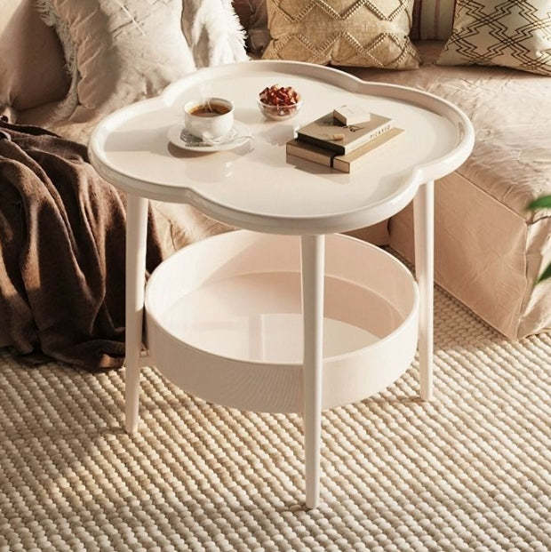 Contemporary Petal 2-Tier EPS Side Table — Black