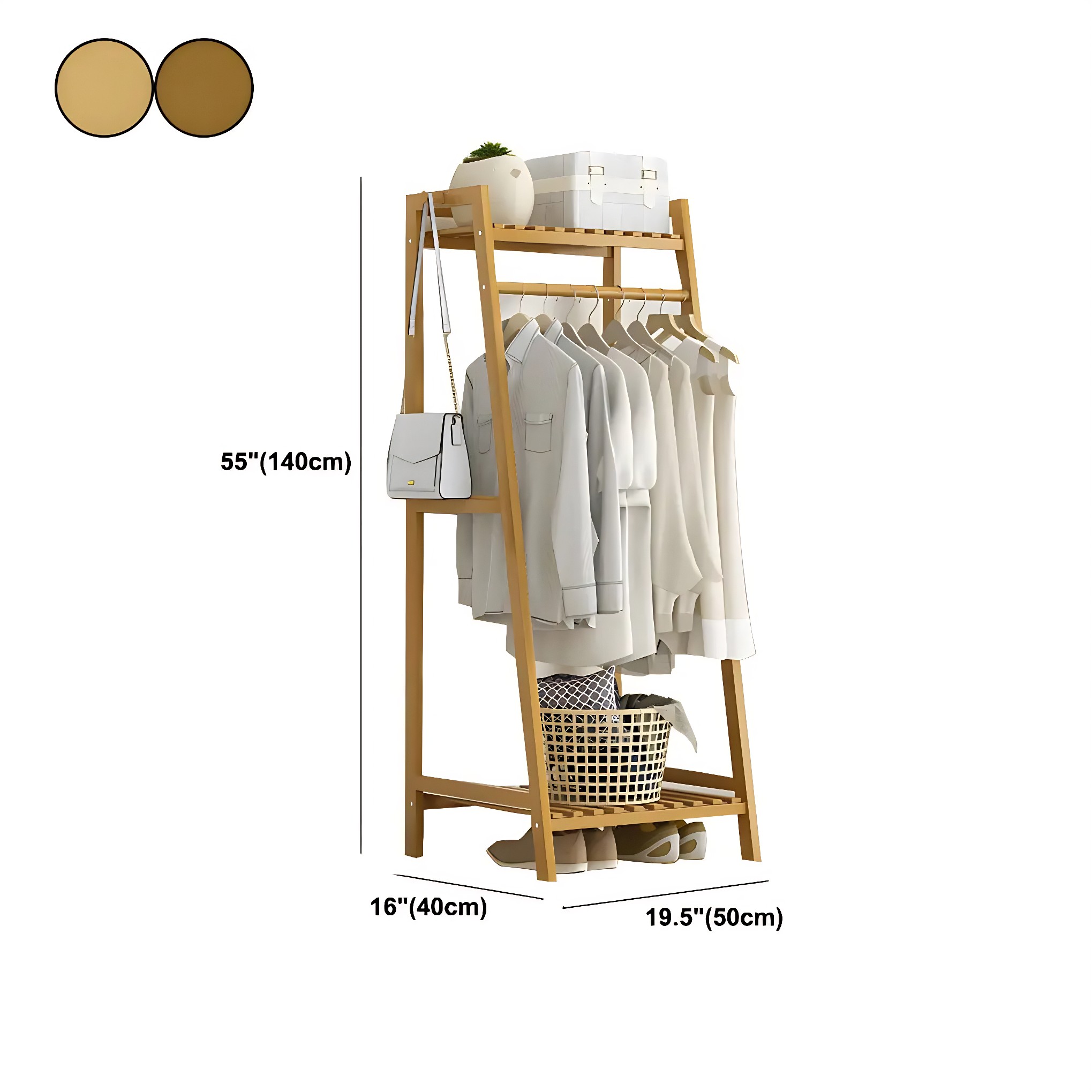 A-Frame Bamboo Coat Rack with Shelf