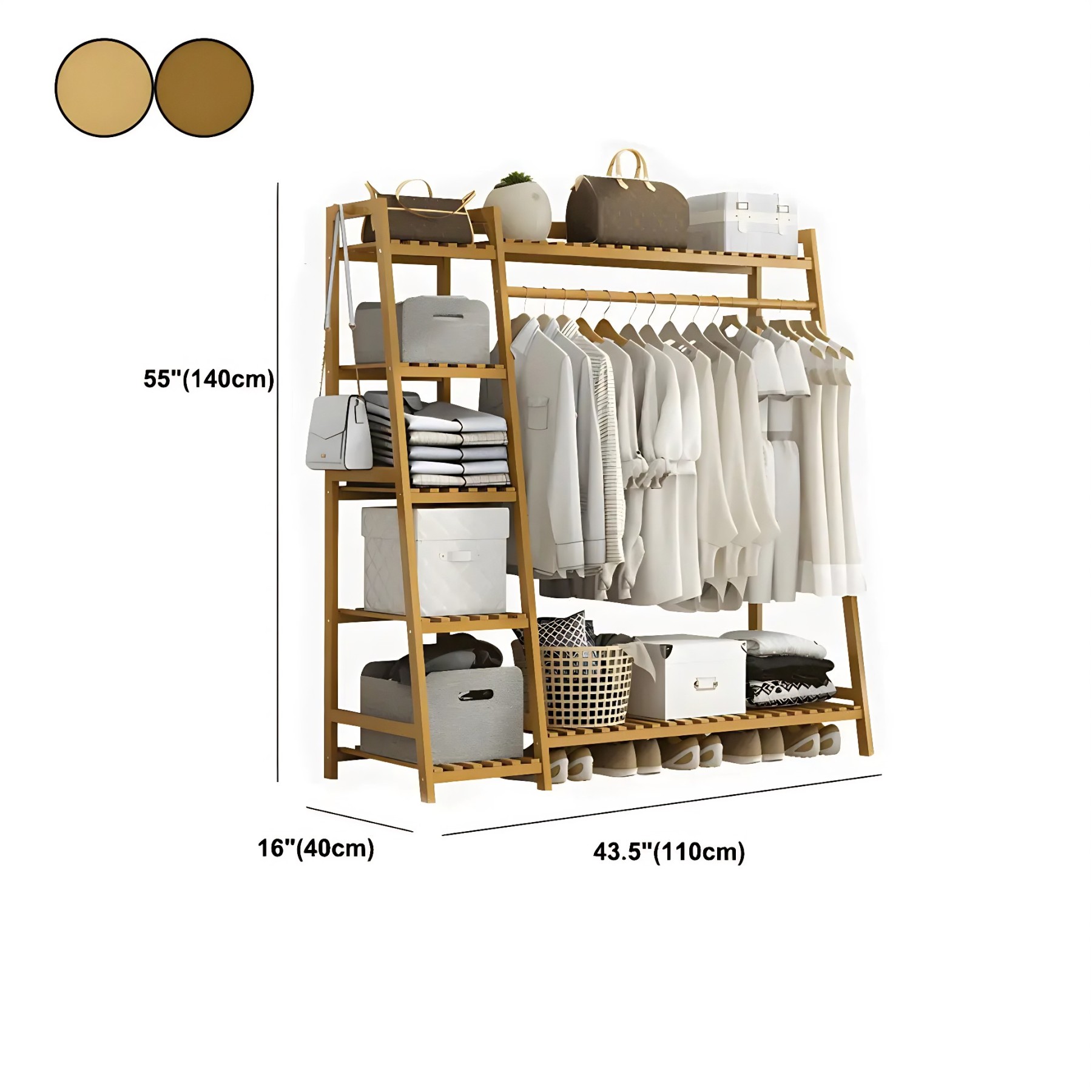 A-Frame Bamboo Coat Rack with Shelf