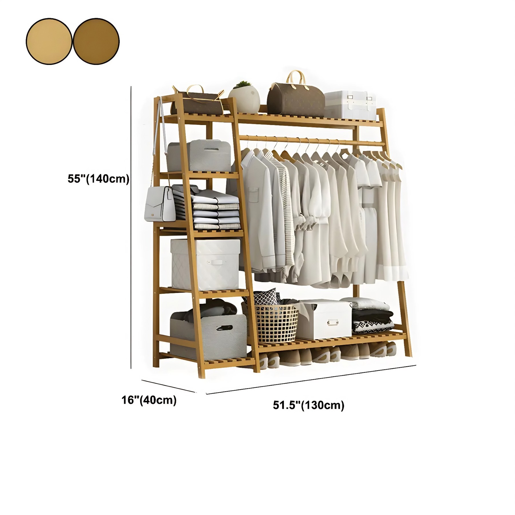 A-Frame Bamboo Coat Rack with Shelf