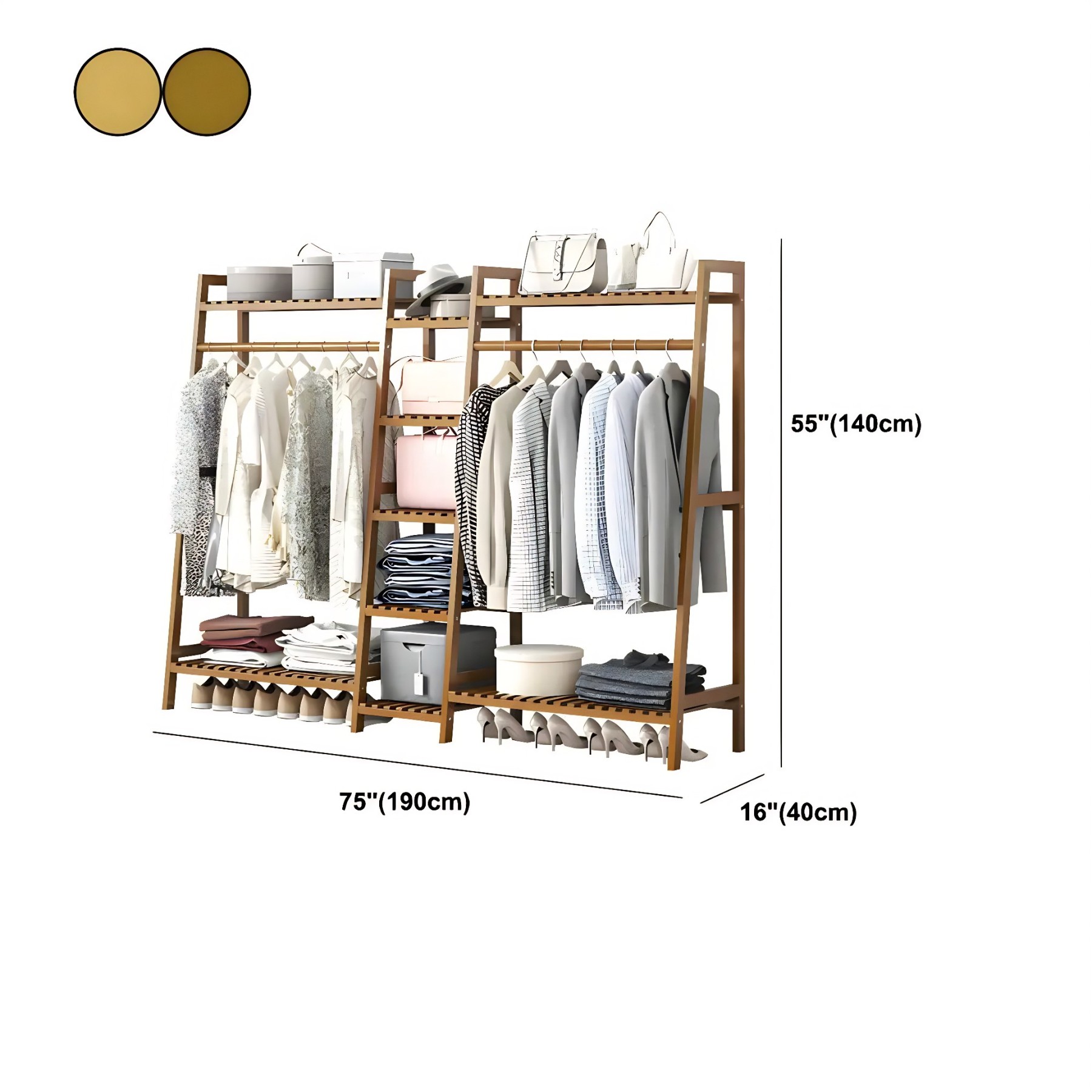 A-Frame Bamboo Coat Rack with Shelf
