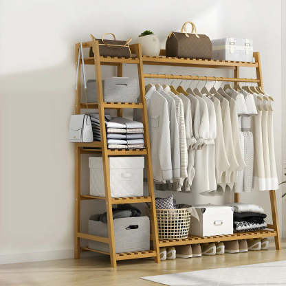 Oak bamboo wood a-frame decor hall trees & coat racks - modern
