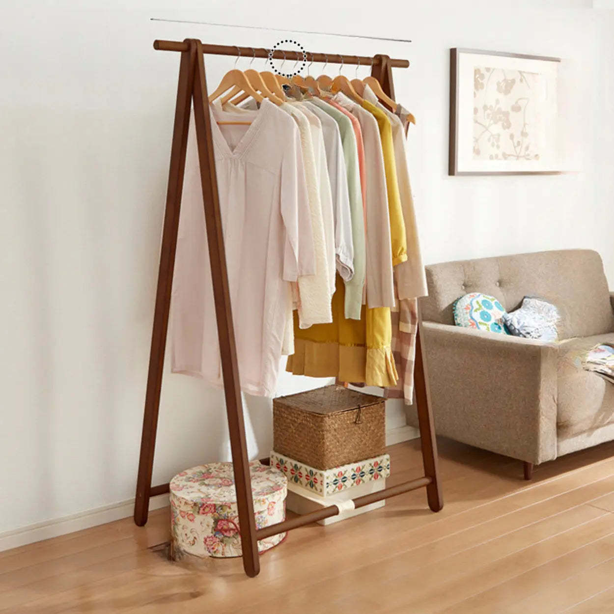 Nordic a-frame home wood hall trees & coat racks — 39" L x 22" W x 58" H
