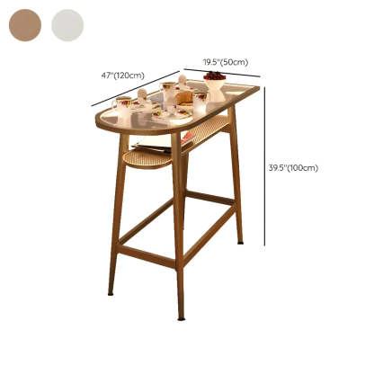 Modern Gold Counter Height Bar Table with Shelf
