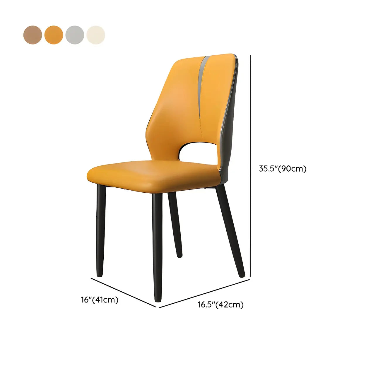 Faux Leather Dining Side Chair with Felt Pads