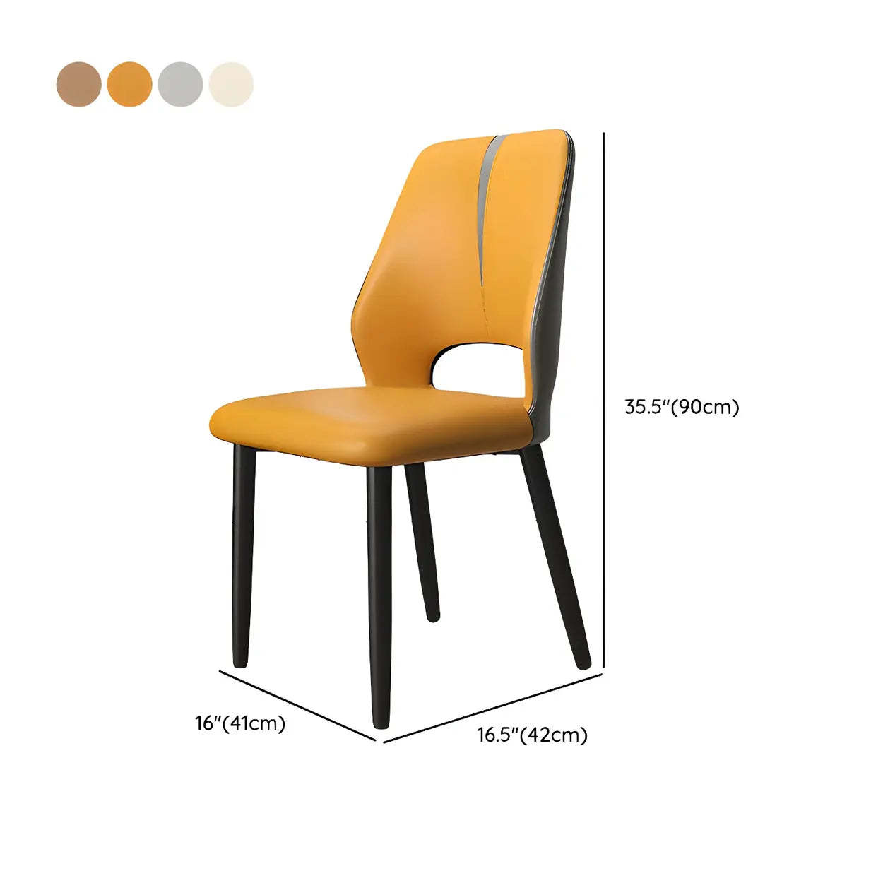 Faux Leather Dining Side Chair with Felt Pads