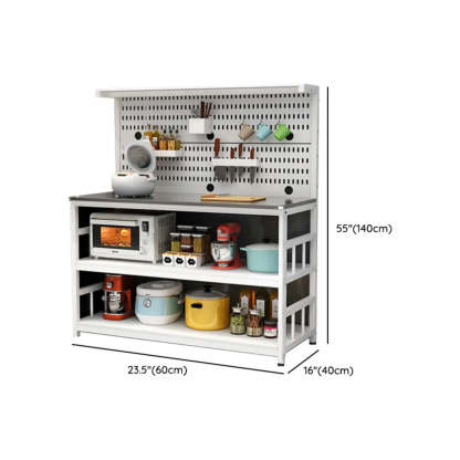 White Stainless Steel Kitchen Counter China Cabinet — 1