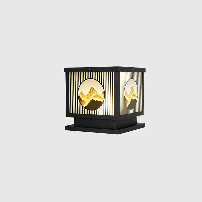 Solar Chinese Square Post LED Outdoor Landscape Light
