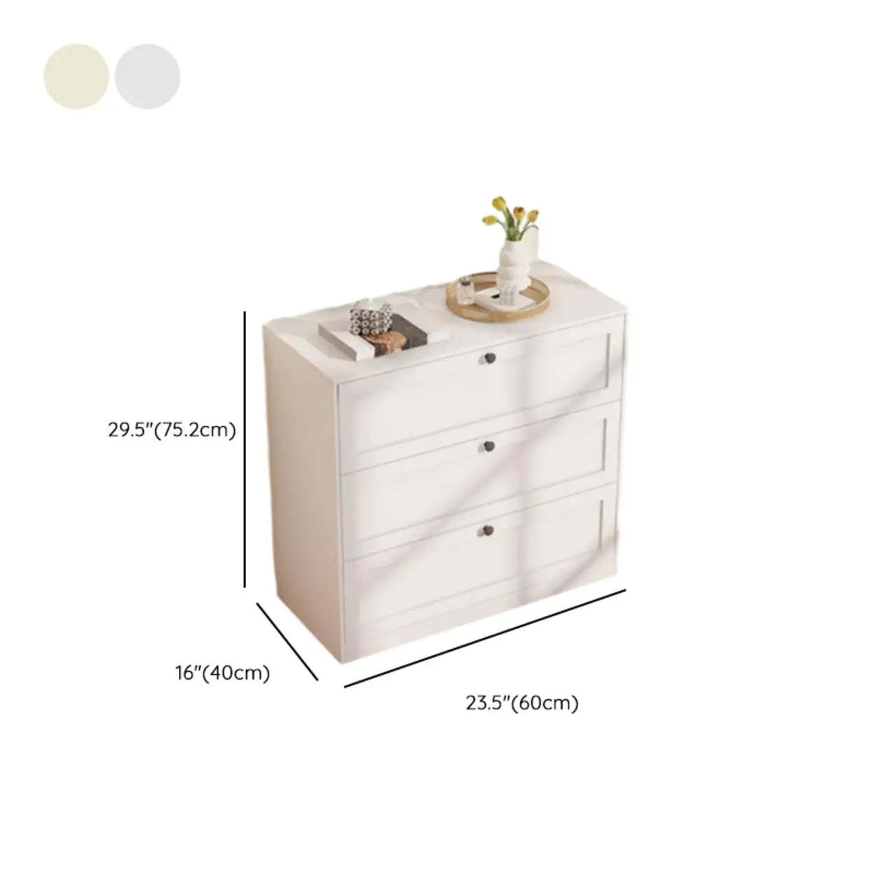 Beige Metal Narrow Dresser