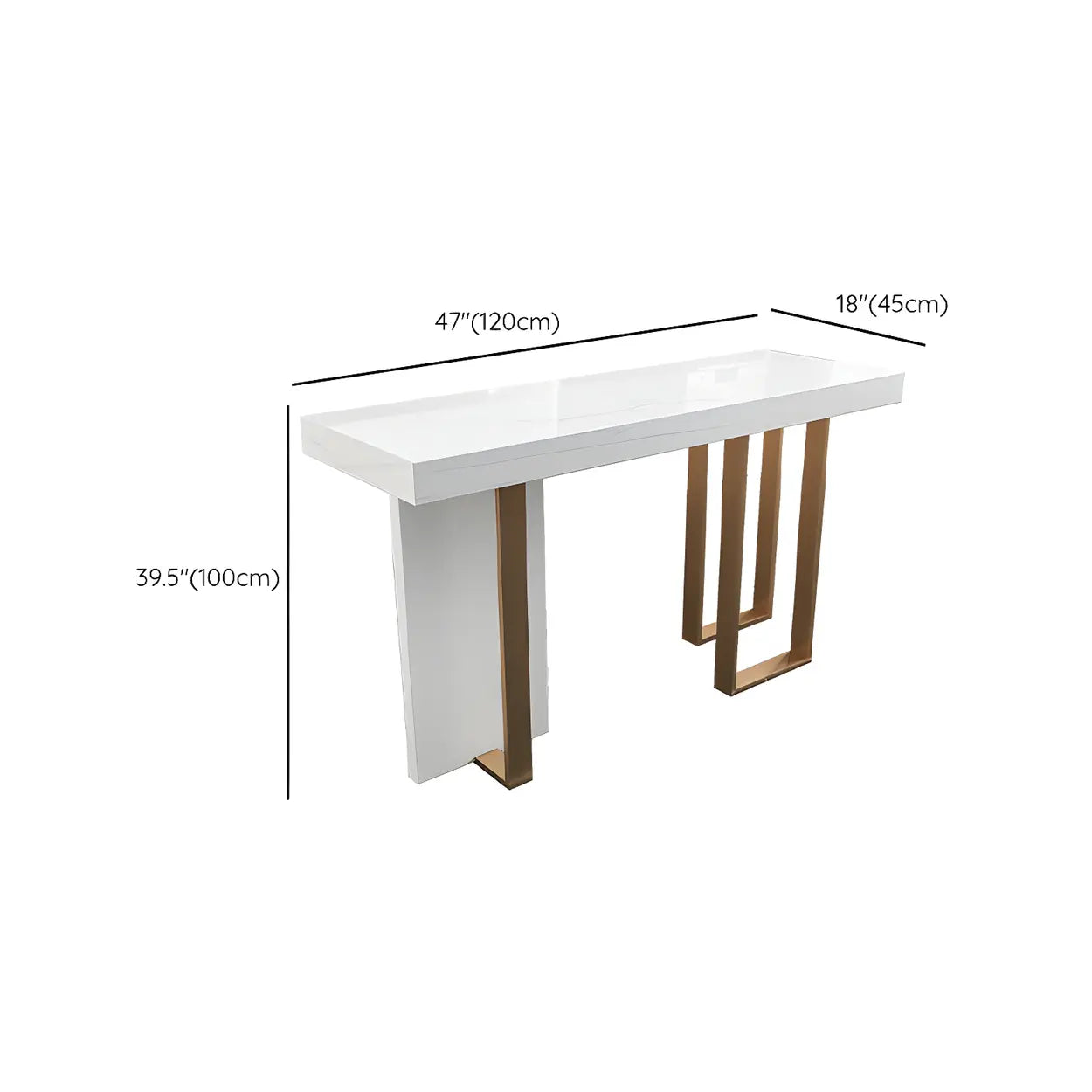 Modern Scratch Resistant White Marble Bar Table — Table Only
